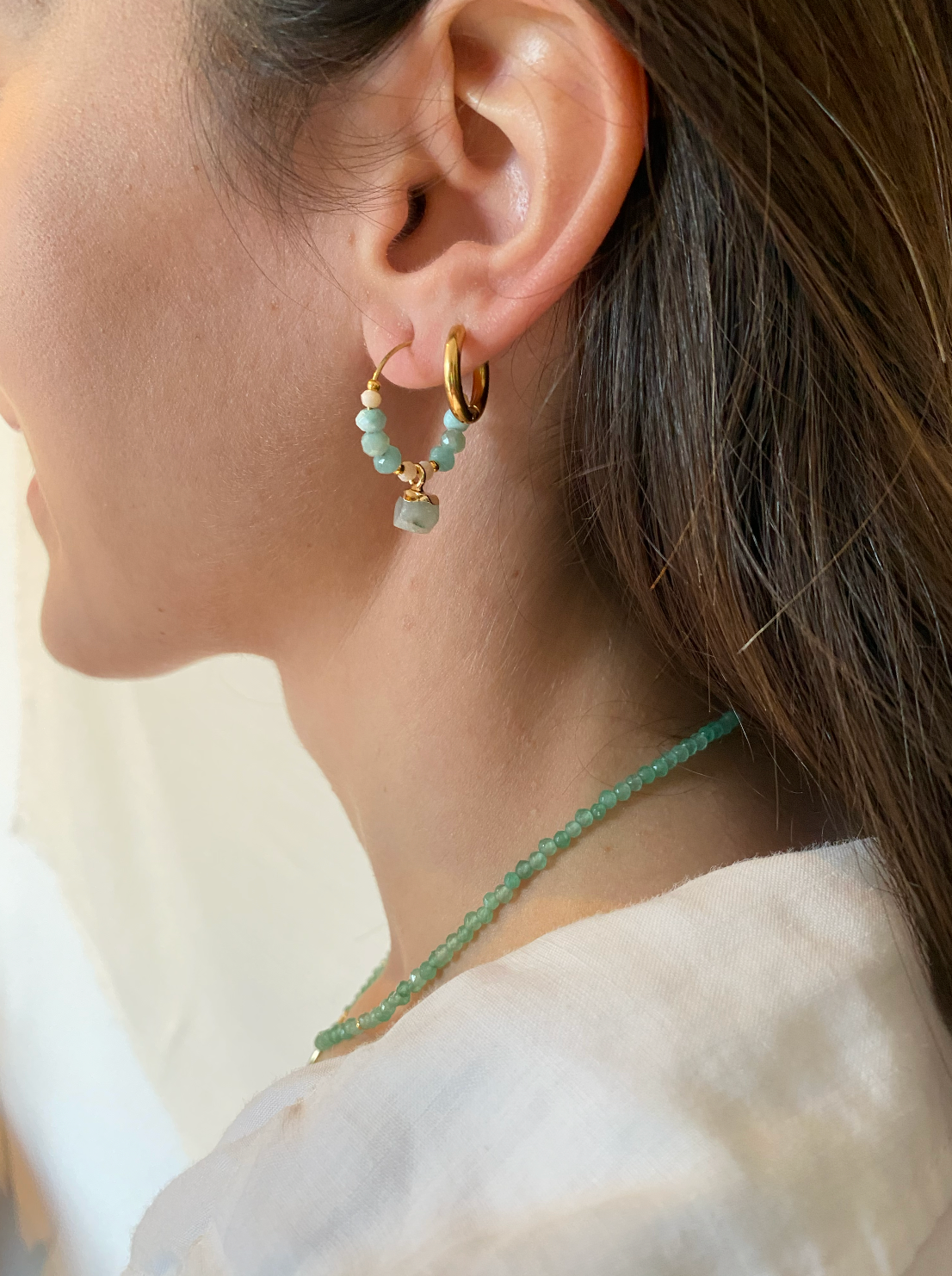 CHARM - Pendientes cuentas Aventurina