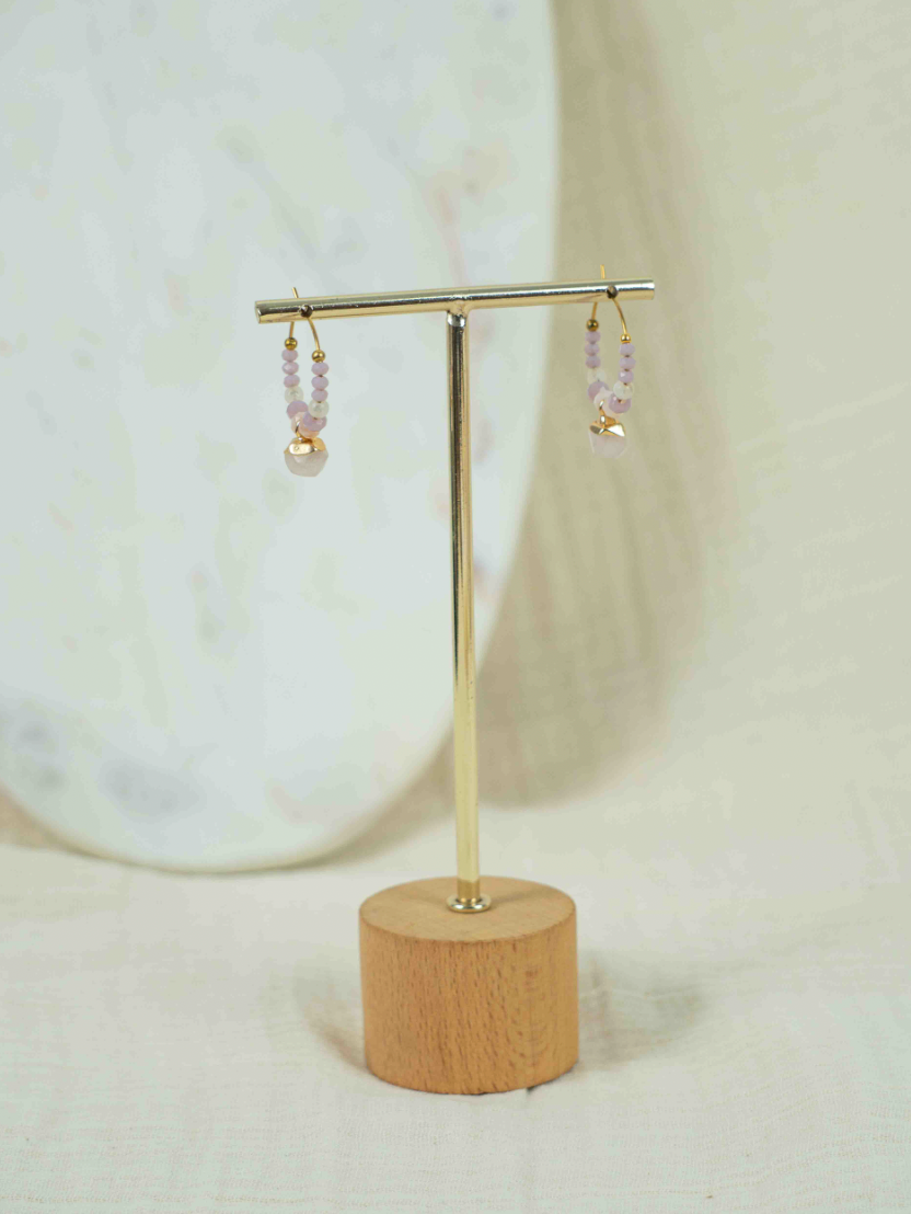 CHARM - Pendientes cuentas Cuarzo
