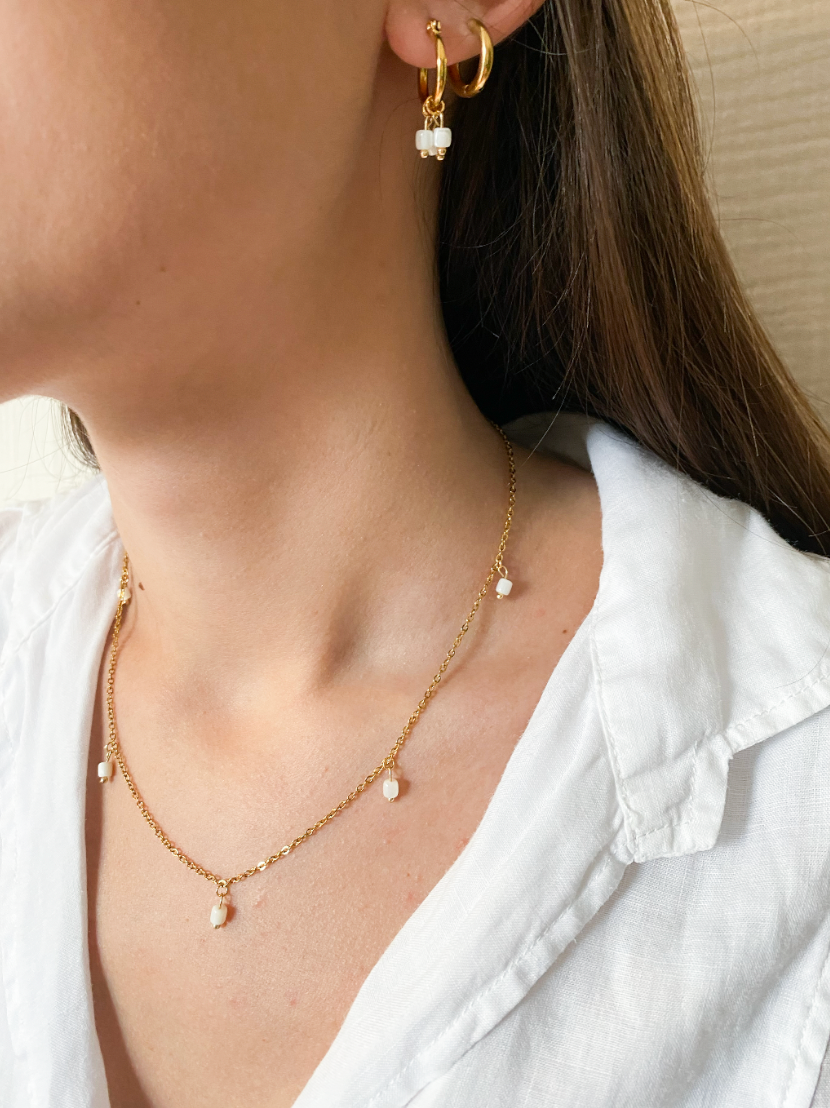 PEARL - Collar mini colgantes nácar