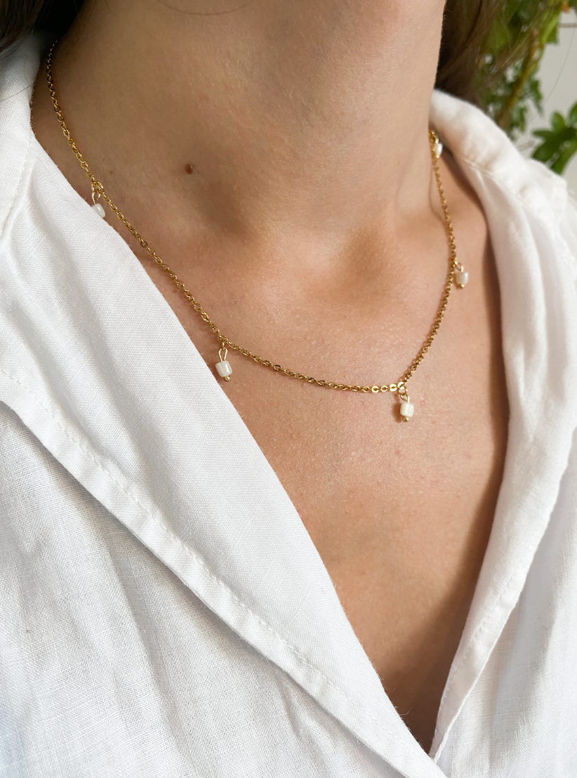 PEARL - Collar mini colgantes nácar