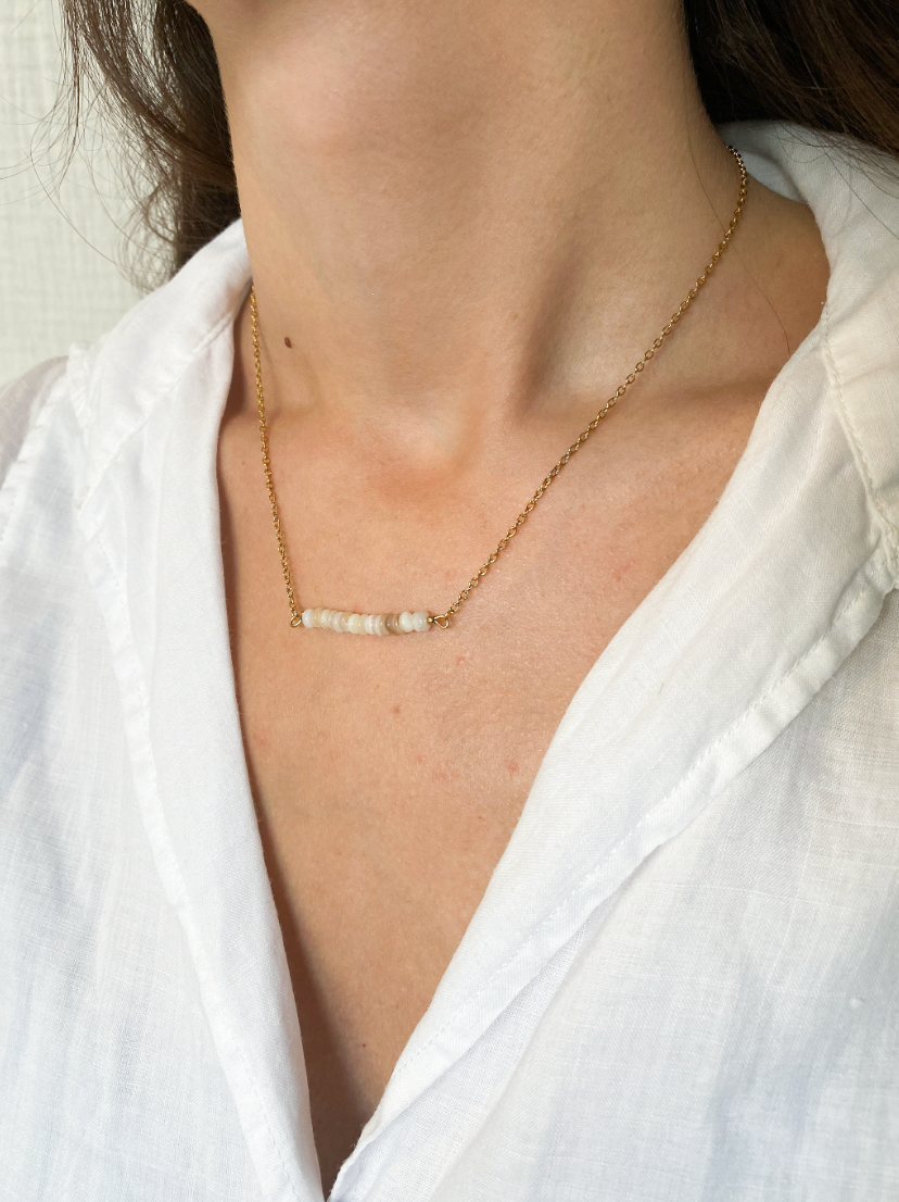 PEARL - Collar nácar barra fija