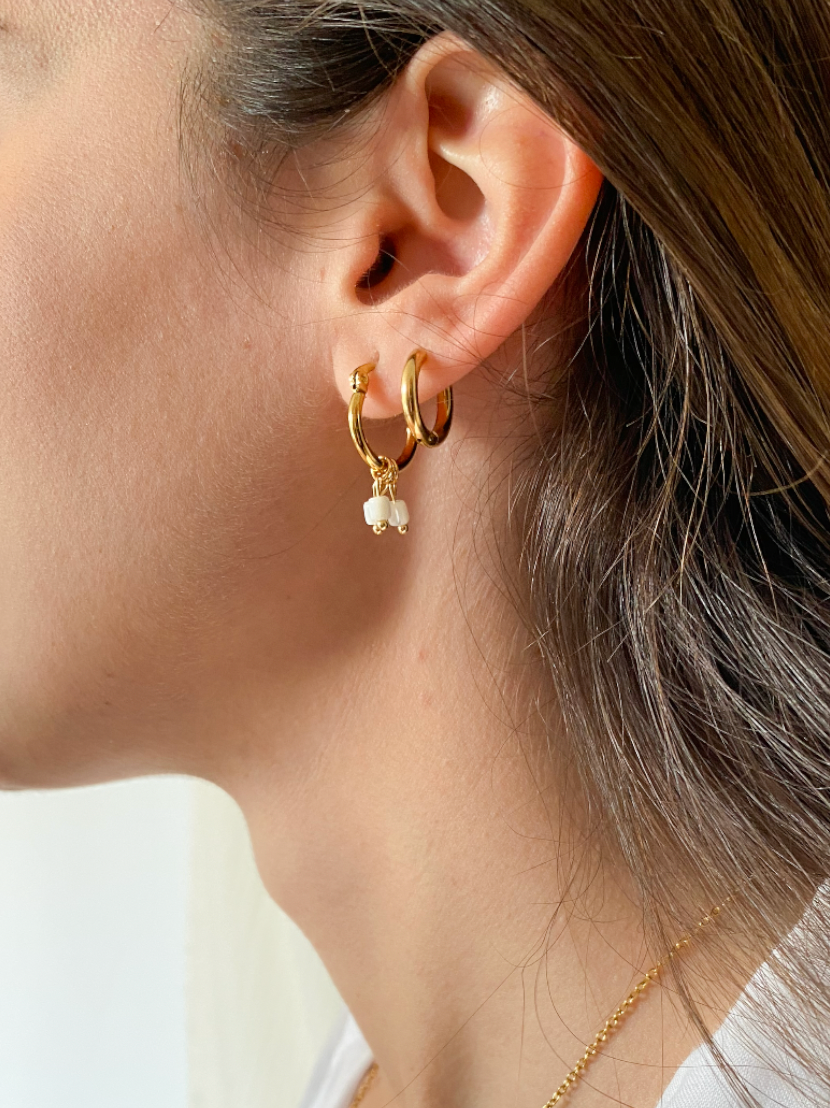 PEARL - Pendientes colgante nácar
