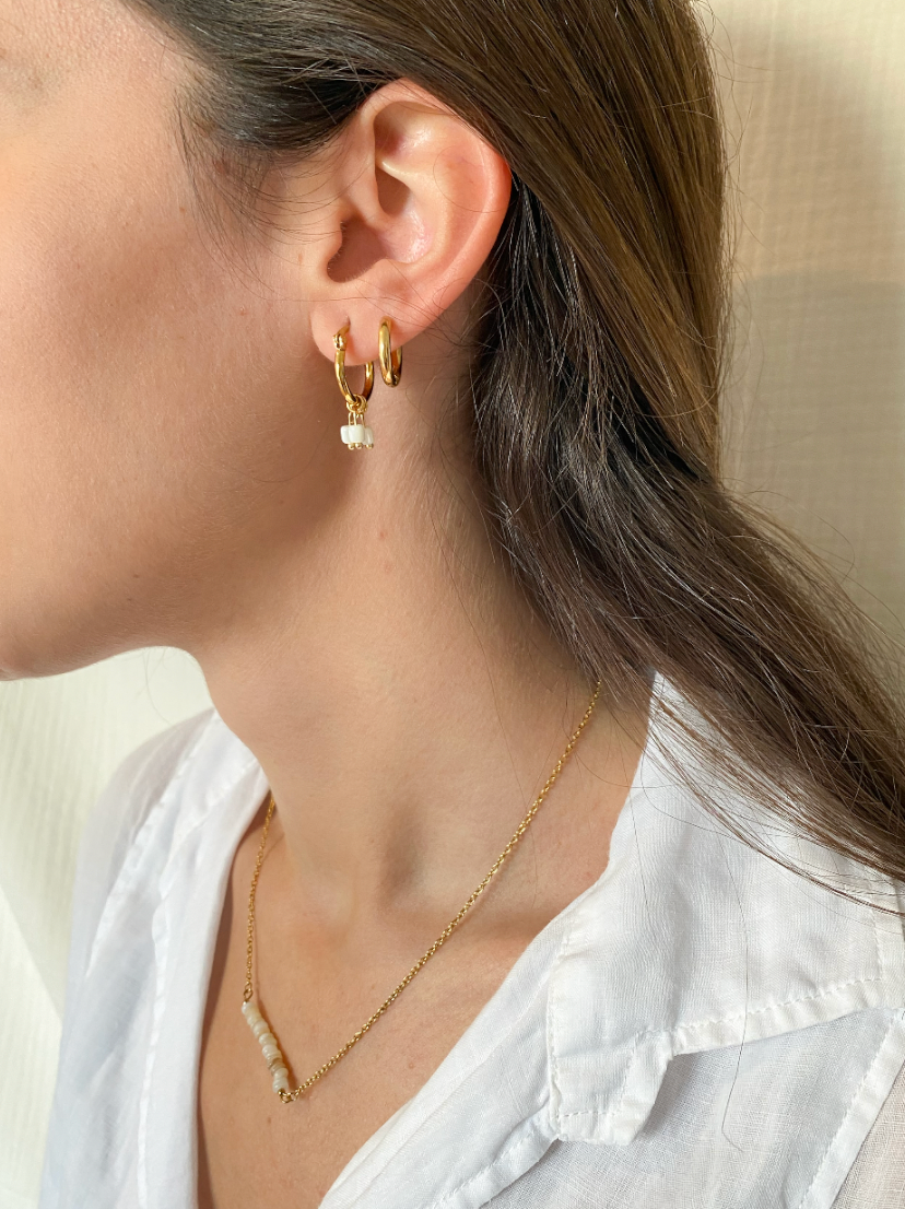 PEARL - Pendientes colgante nácar