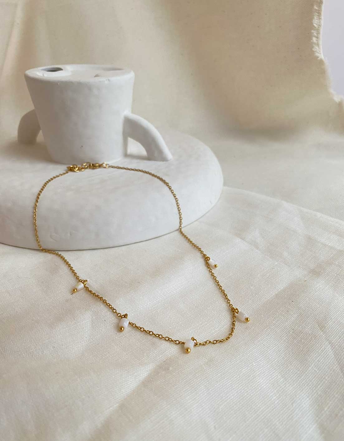 PEARL - Collar mini colgantes nácar