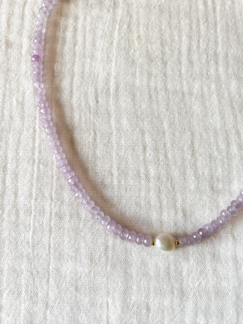 PEARL - Collar ágata lavanda