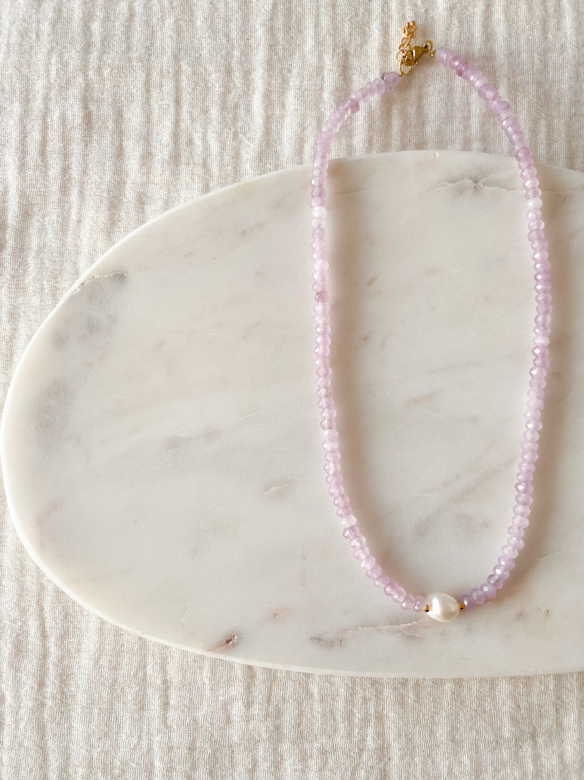 PEARL - Collar ágata lavanda