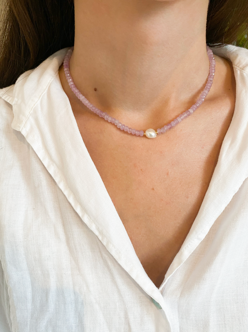 PEARL - Collar ágata lavanda