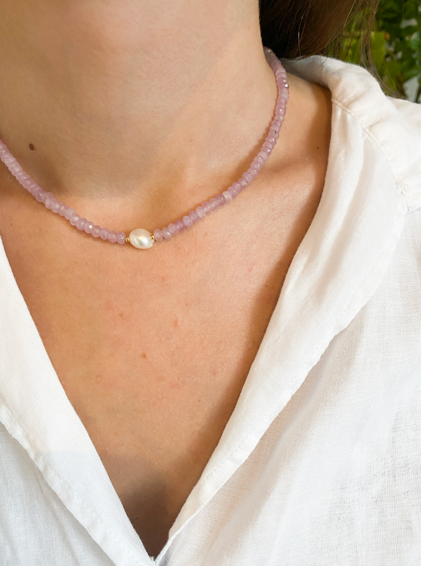 PEARL - Collar ágata lavanda