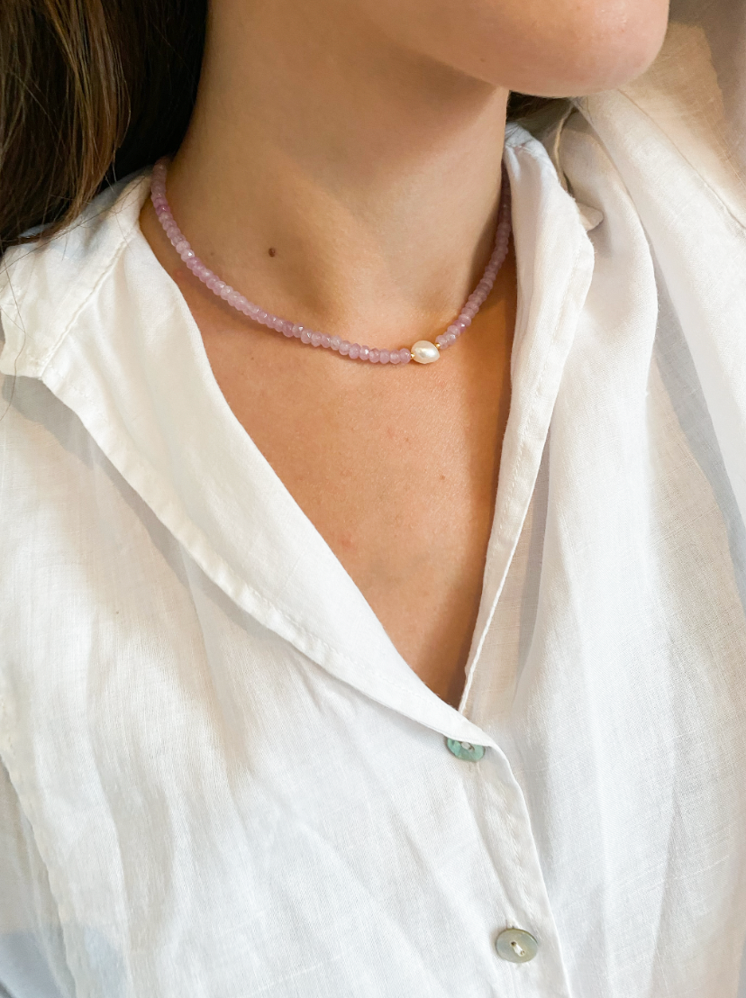PEARL - Collar ágata lavanda