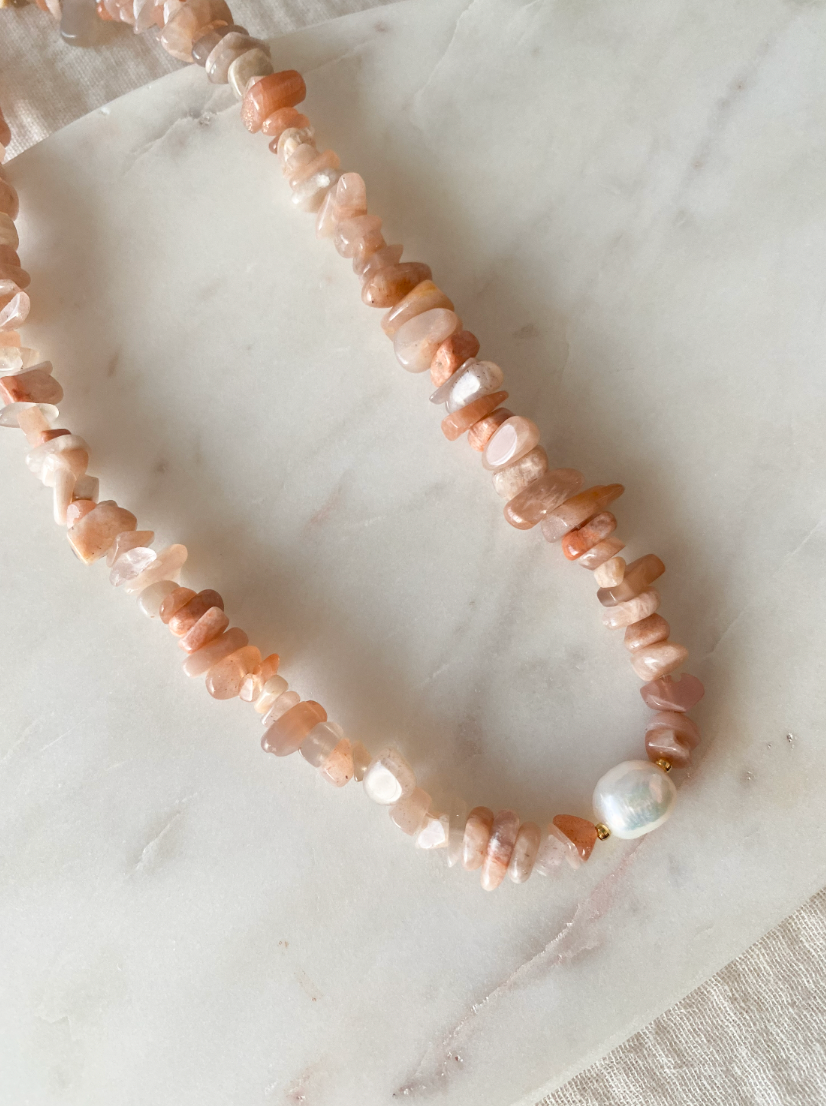 PEARL - Collar aventurina rosa perla