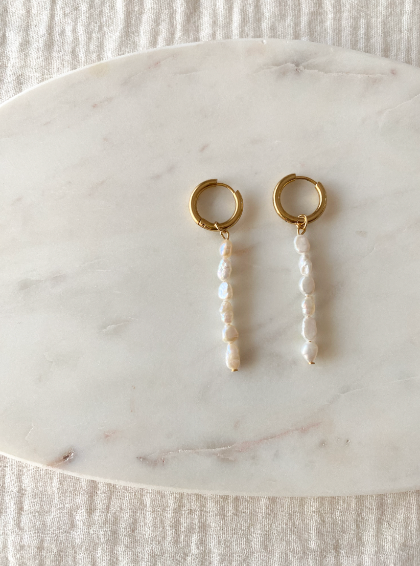 PEARL - Pendientes mini perlas largos