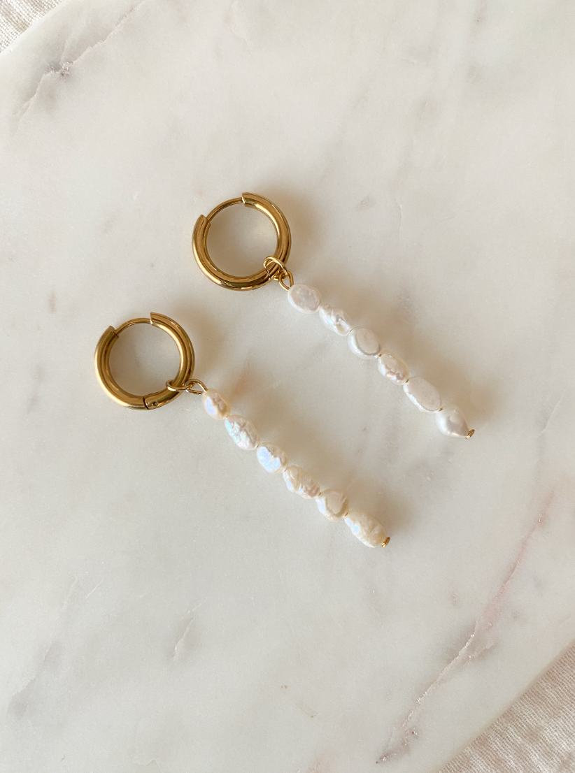 PEARL - Pendientes mini perlas largos