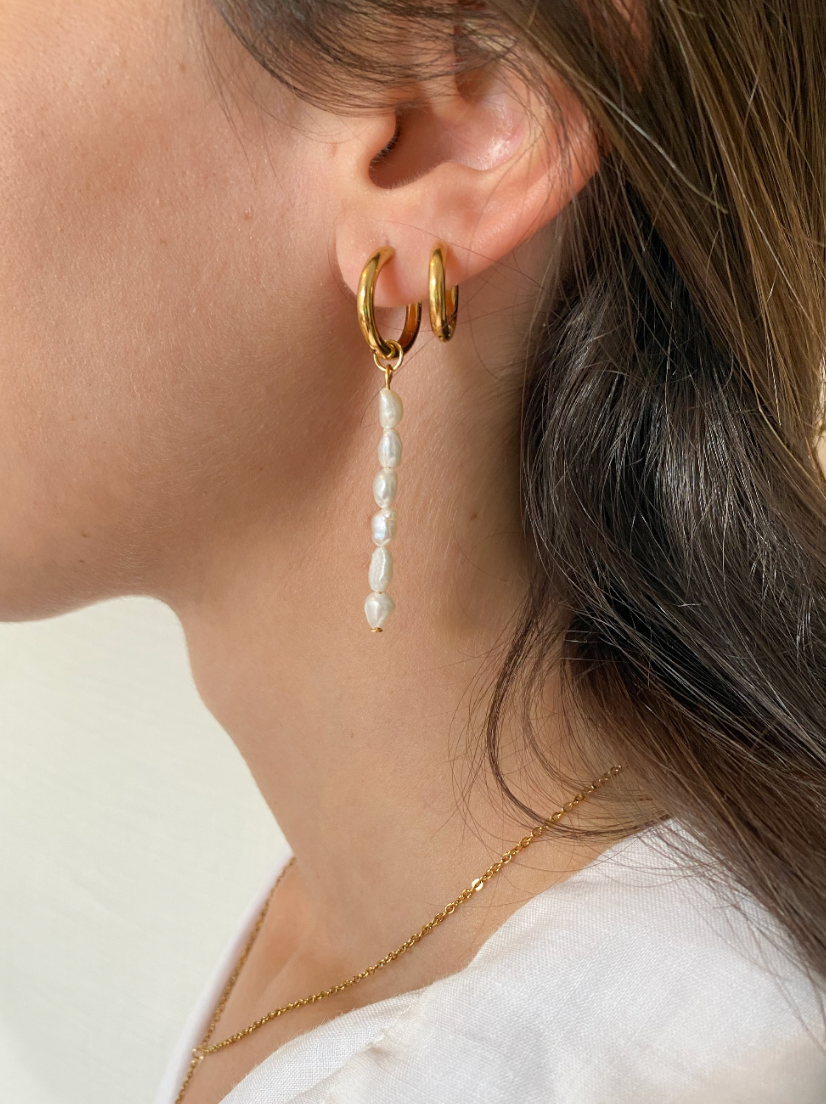 PEARL - Pendientes mini perlas largos