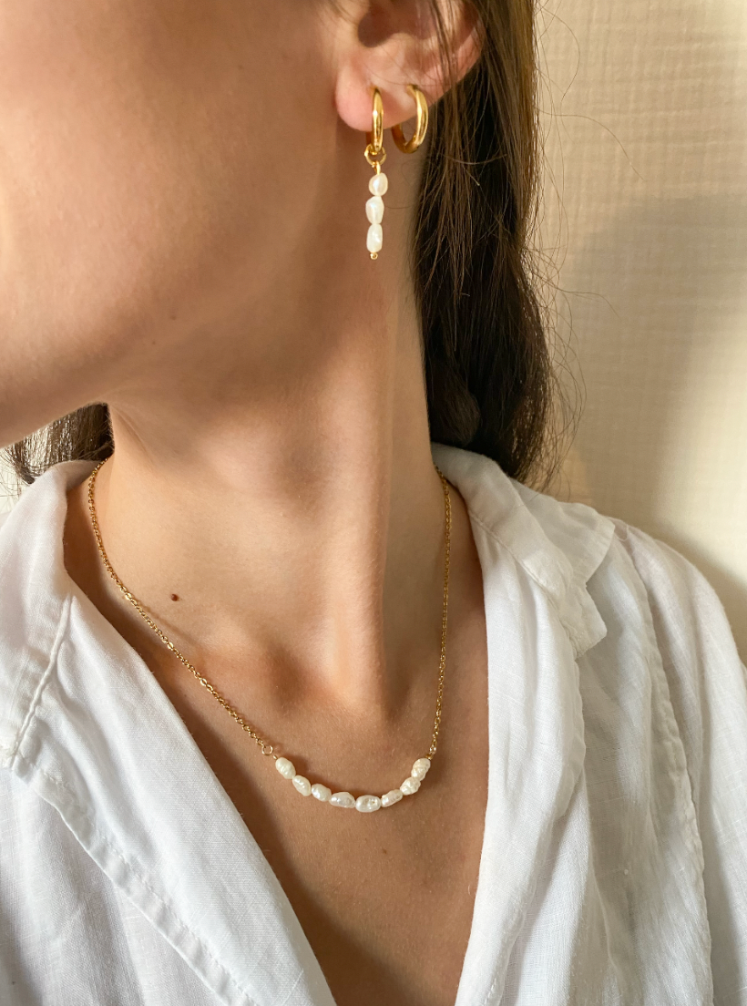 PEARL - Pendientes mini perlas colgante