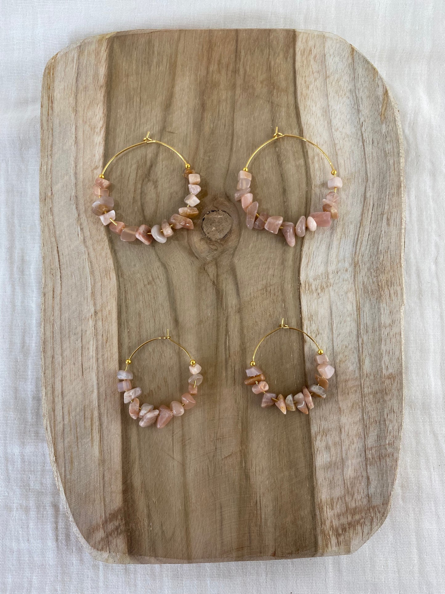 FIRE - Pendientes Cuarzo rosa