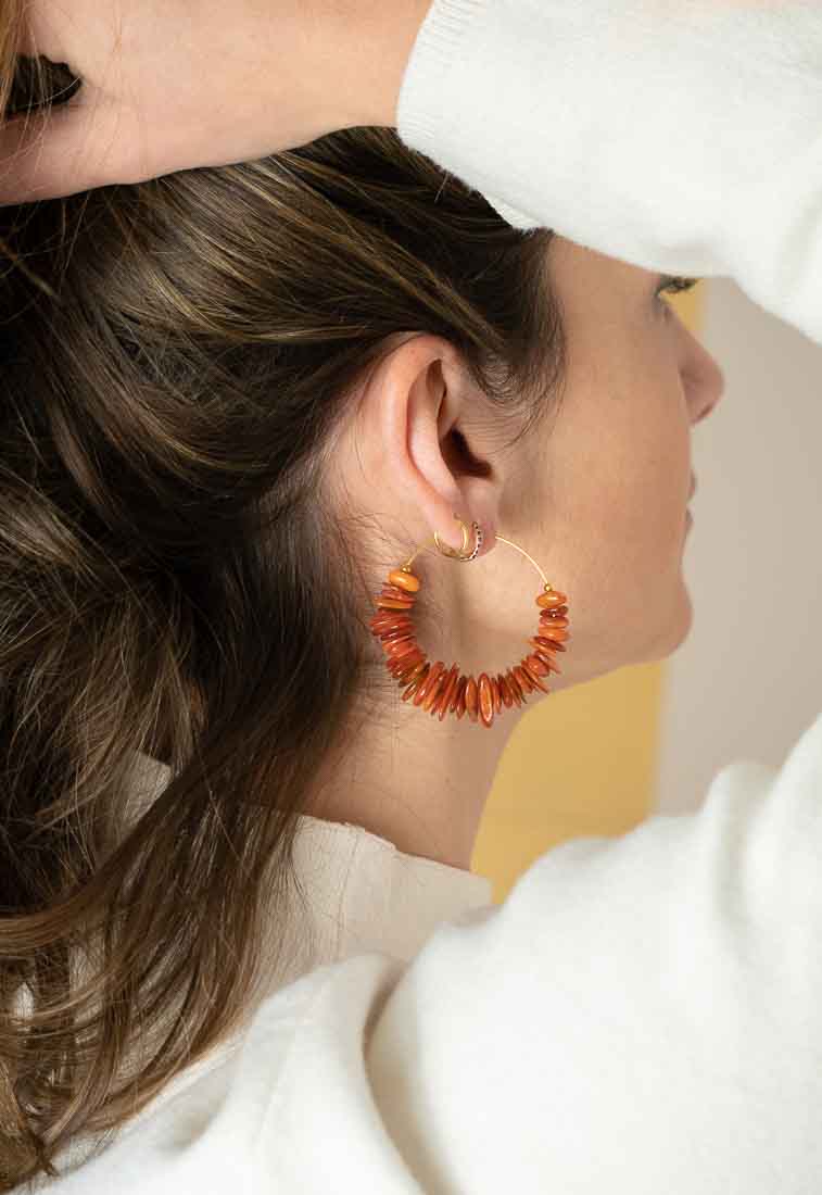 FIRE - Pendientes Cornalina