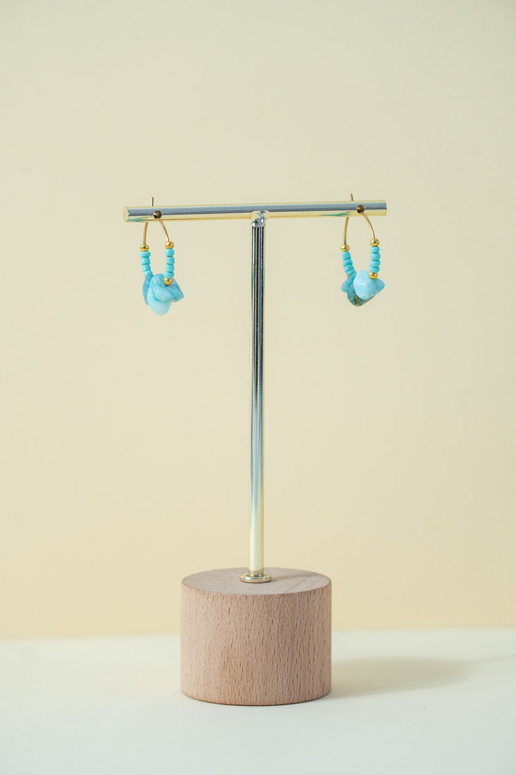 FIRE - Pendientes cuentas Turquesa