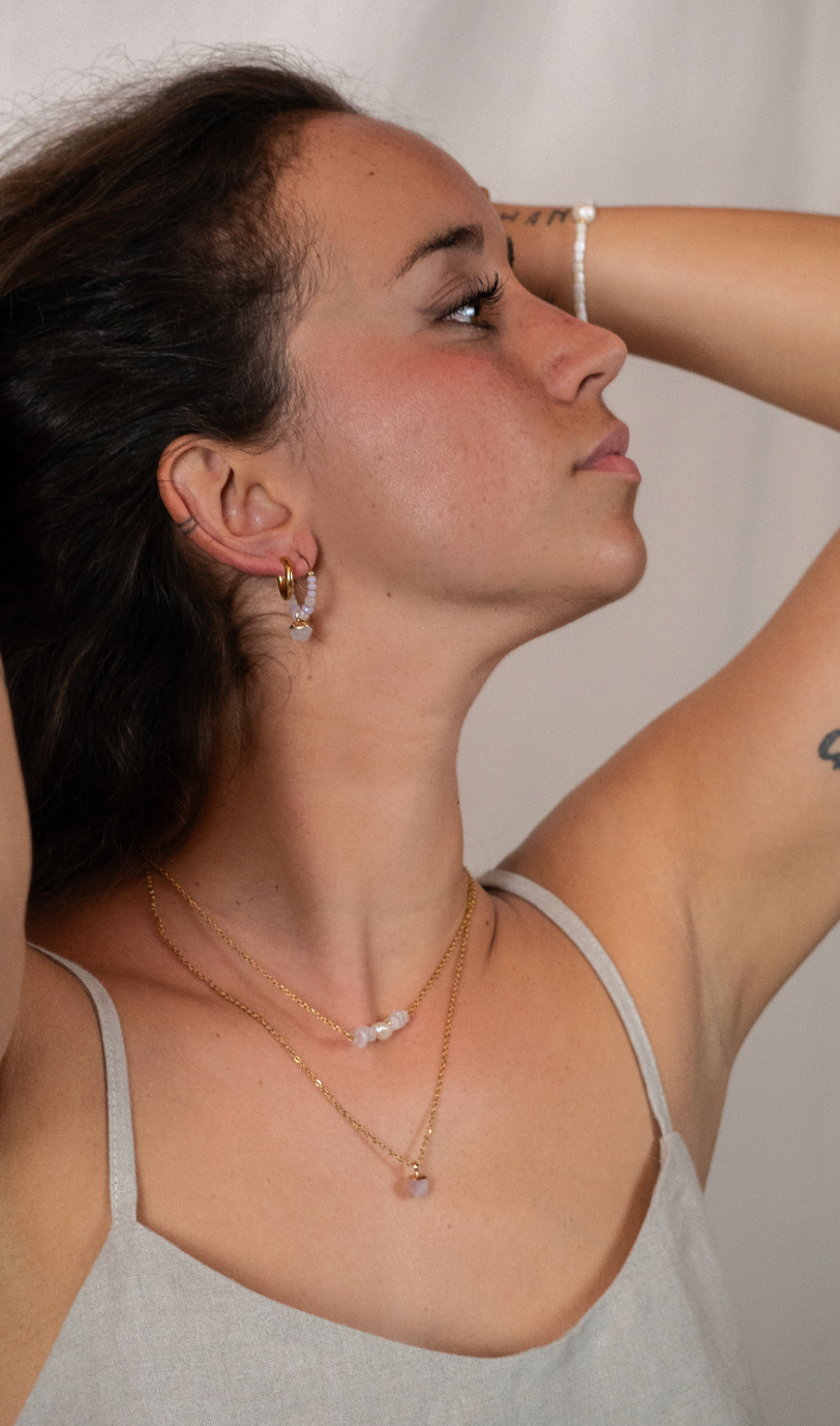 CHARM - Pendientes cuentas Cuarzo