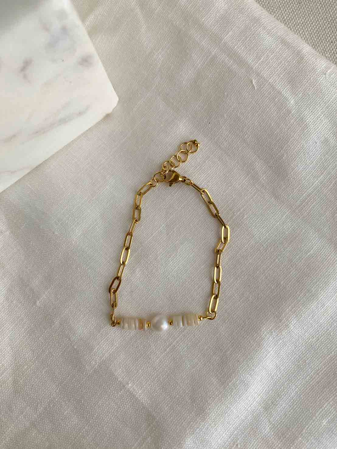 PEARL - Mother-of-pearl central pearl bracelet