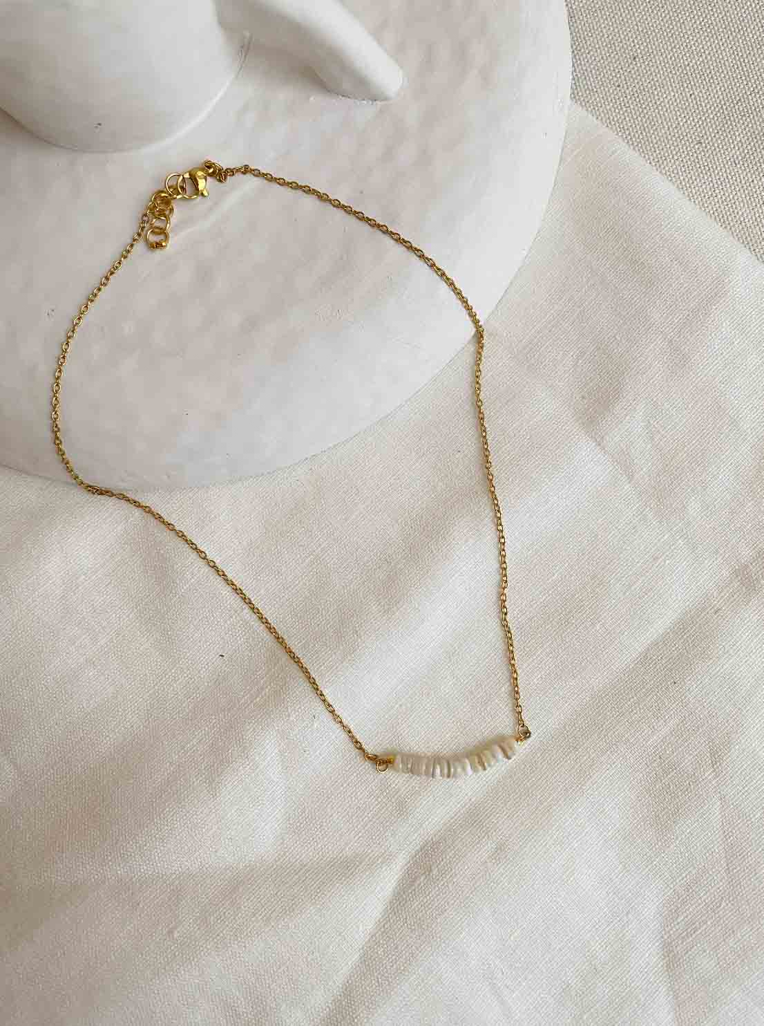 PEARL - Mother-of-pearl fixed bar necklace