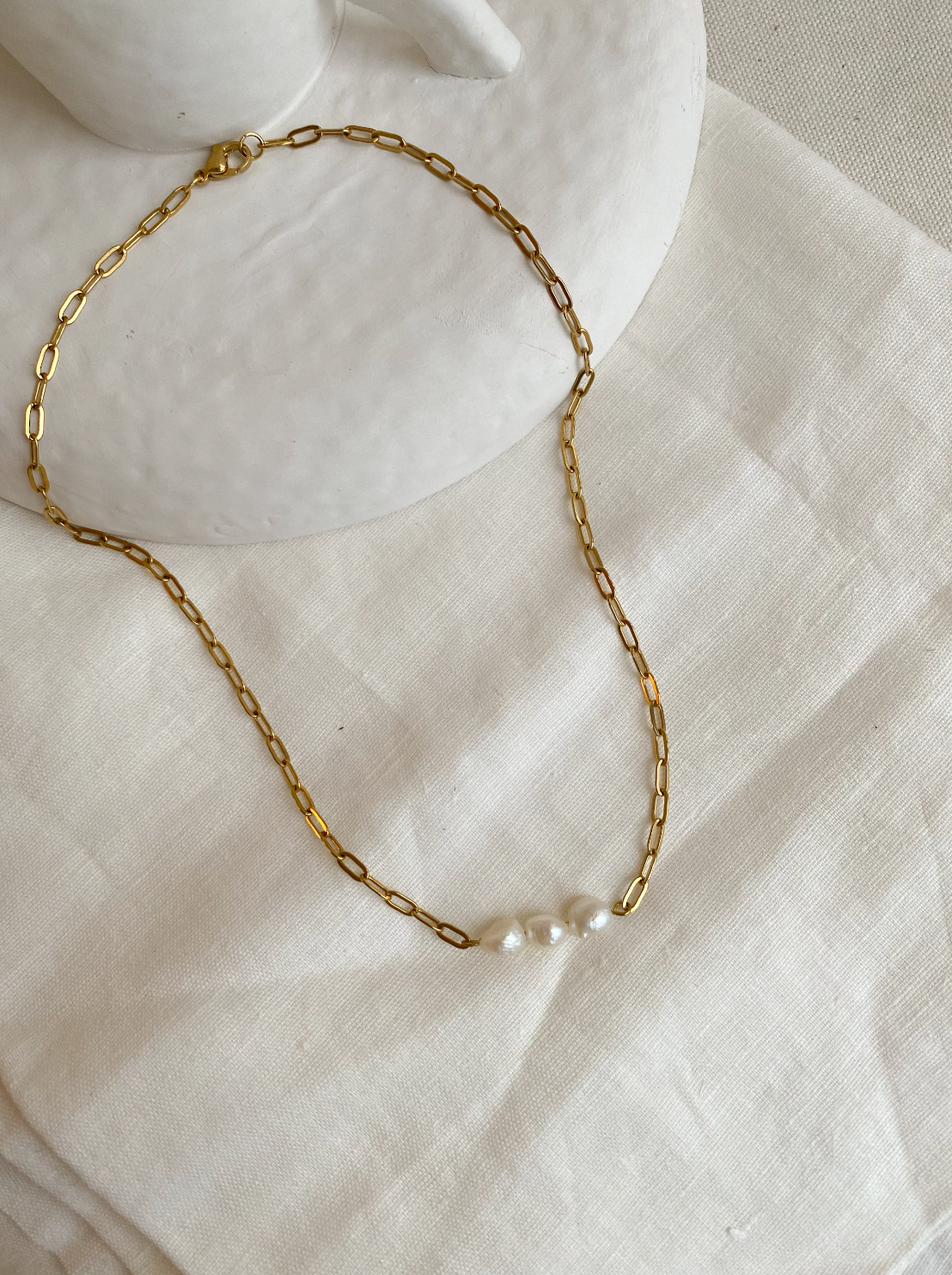 PEARL - Fixed bar necklace