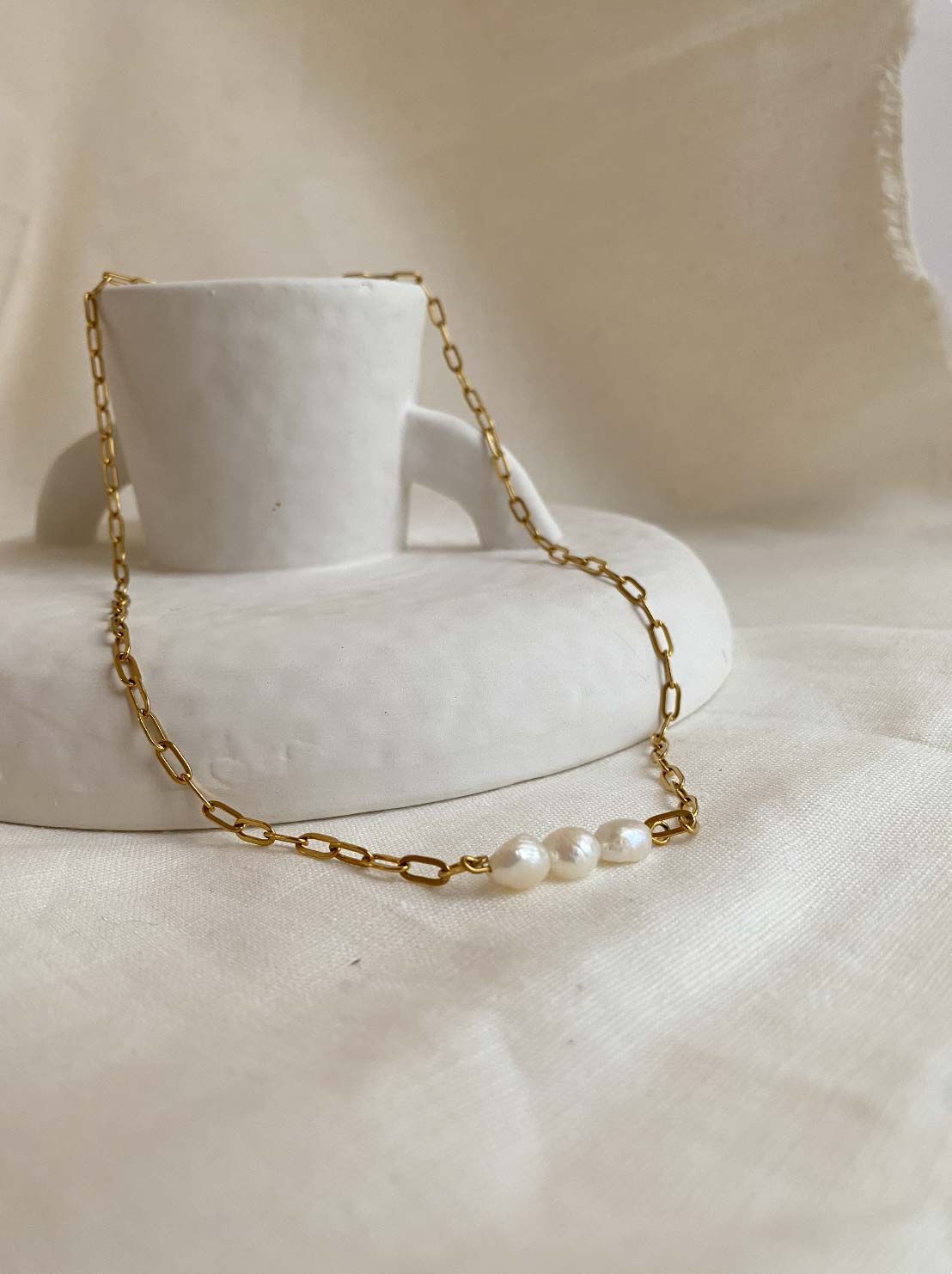 PEARL - Fixed bar necklace