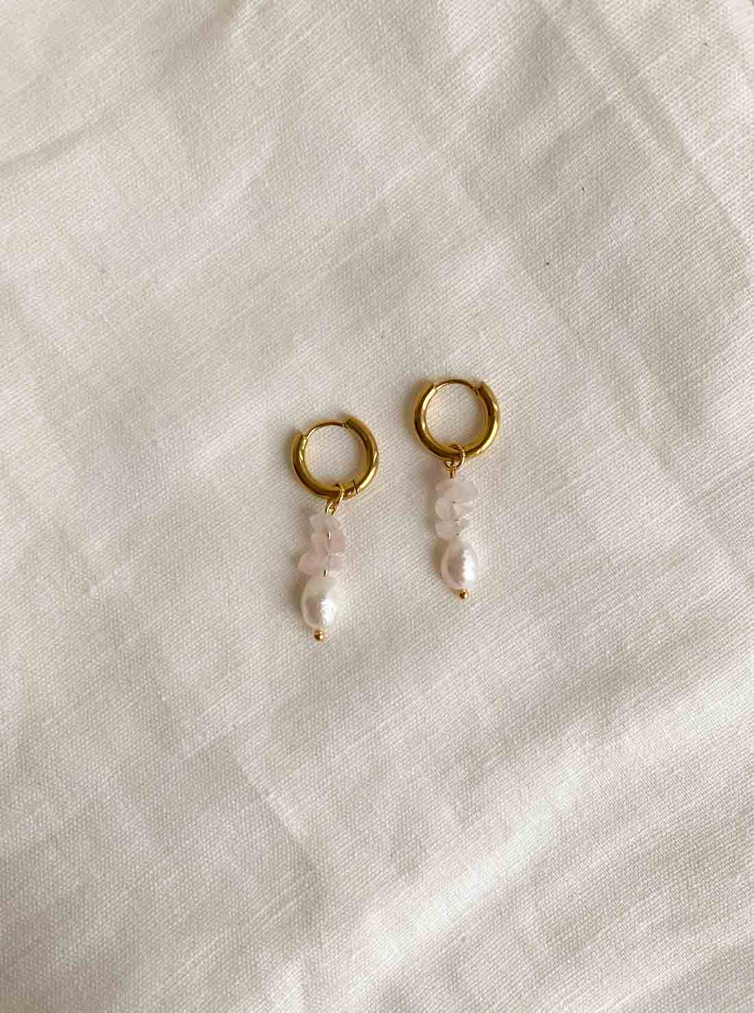 PEARL - Pendientes combinado cuarzo