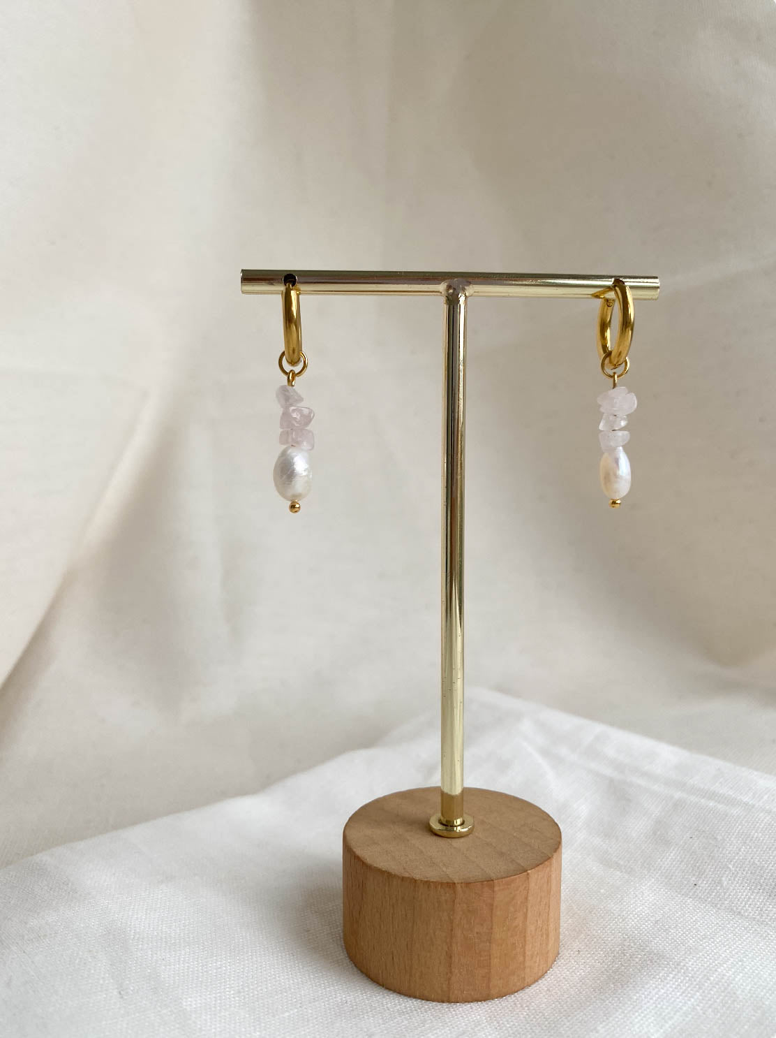 PEARL - Pendientes combinado cuarzo