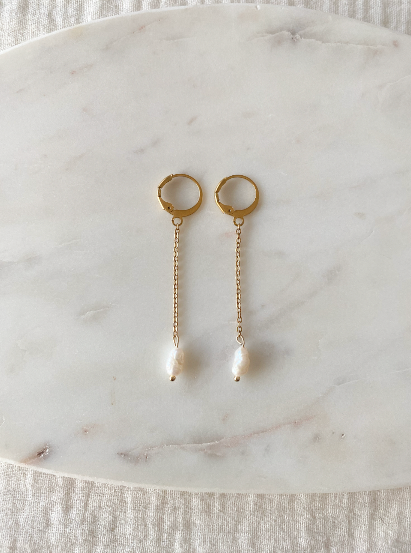 PEARL - Pendientes lágrima largos
