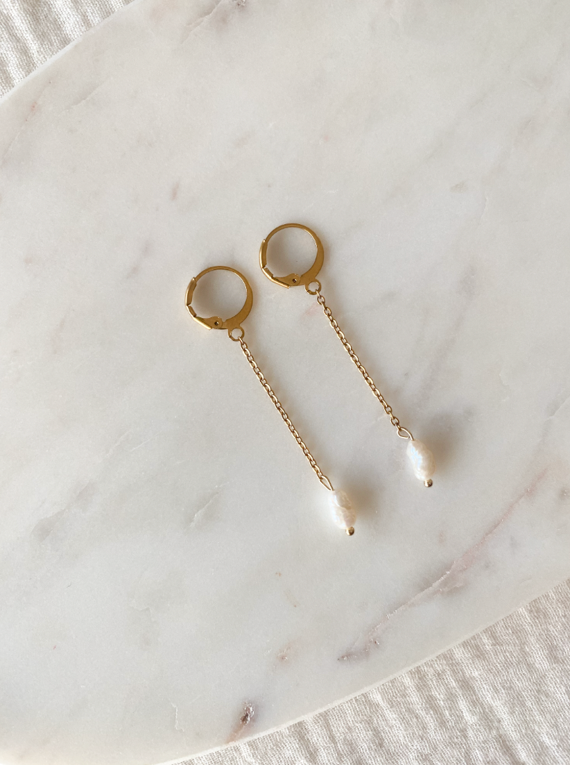 PEARL - Pendientes lágrima largos