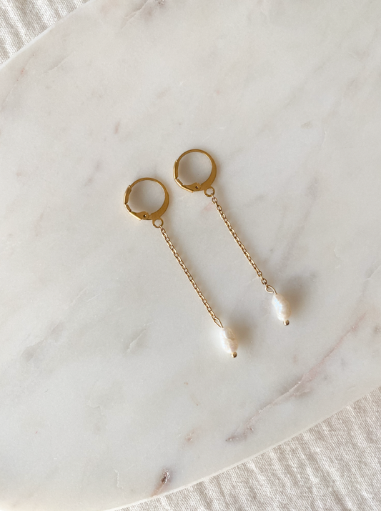 PEARL - Pendientes lágrima largos