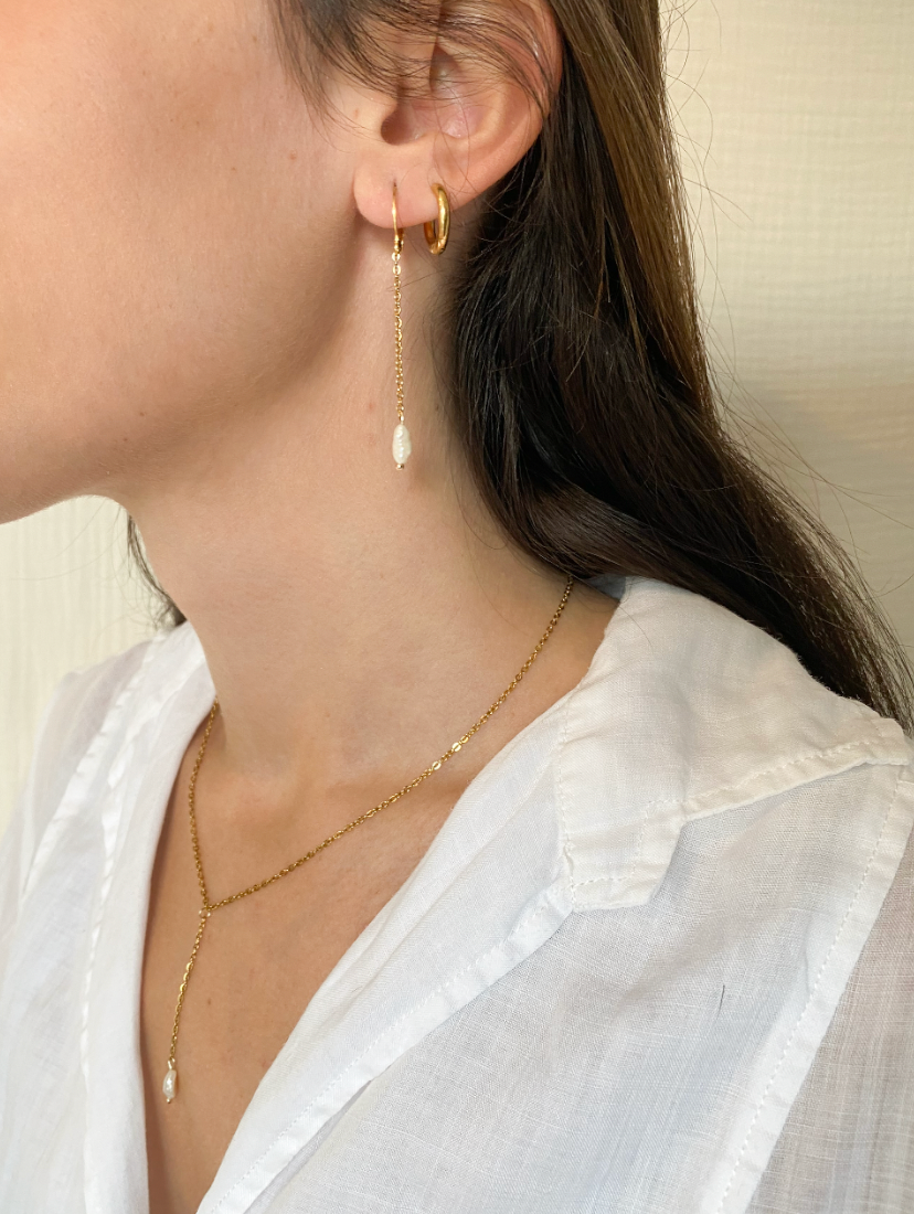 PEARL - Pendientes lágrima largos