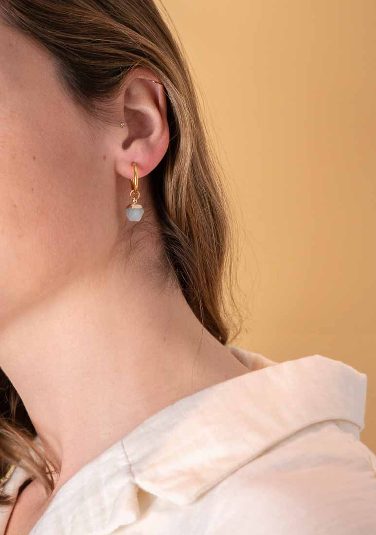 CHARM - Pendientes Aventurina aro grande