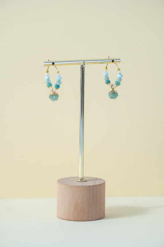 CHARM - Aventurine bead earrings