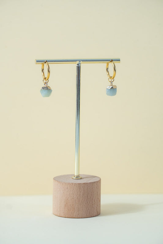 CHARM - Pendientes Aventurina aro grande
